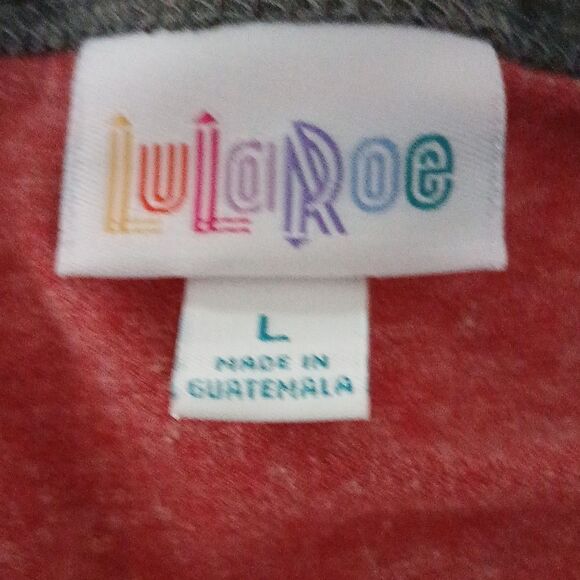Lularoe  red gray Julia Raglan style dress  Sz L - Picture 5 of 5